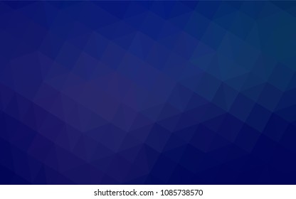 Dark BLUE vector abstract mosaic pattern. Creative geometric illustration in Origami style with gradient. Polygonal design for your web site.