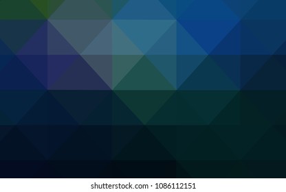 Dark BLUE vector abstract mosaic backdrop. Elegant bright polygonal illustration with gradient. Polygonal design for your web site.