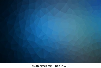 Dark BLUE vector abstract mosaic pattern. Colorful abstract illustration with triangles. Completely new template for your banner.