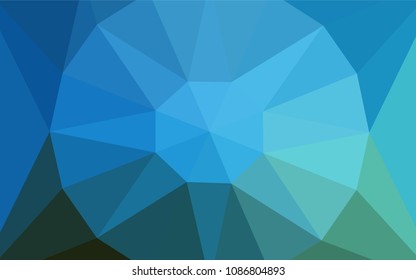 Dark BLUE vector abstract mosaic backdrop with a diamond. Polygonal abstract illustration with gradient. Brand new design for your business.
