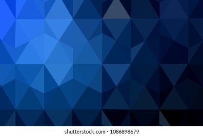 Dark BLUE vector abstract mosaic pattern. Colorful illustration in polygonal style with gradient. A completely new design for your leaflet.