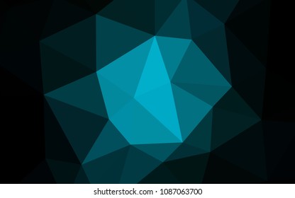 Dark BLUE vector abstract mosaic background. Colorful abstract illustration with triangles. Completely new template for your banner.