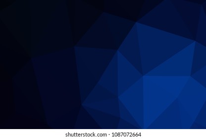 Dark BLUE vector abstract mosaic pattern. A completely new color illustration in a polygonal style. Brand new style for your business design.