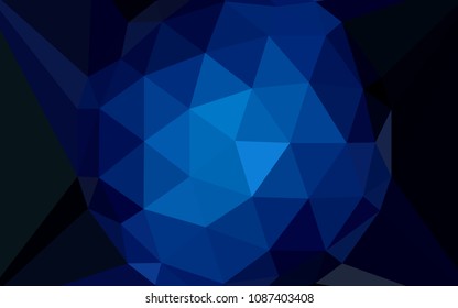 Dark BLUE vector abstract mosaic pattern with a diamond. A sample with polygonal shapes. Polygonal design for your web site.