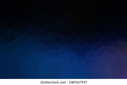 Dark BLUE vector abstract mosaic background. Shining polygonal illustration, which consist of triangles. Pattern for a brand book's backdrop.