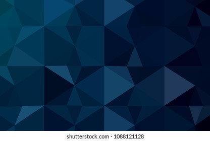 Dark BLUE vector abstract mosaic pattern. Elegant bright polygonal illustration with gradient. Polygonal design for your web site.