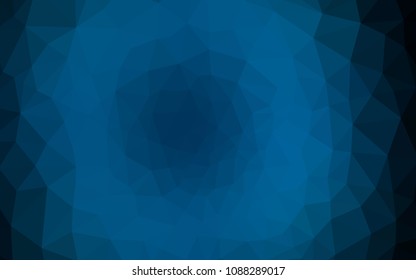 Dark BLUE vector abstract mosaic pattern. Triangular geometric sample with gradient.  Pattern for a brand book's backdrop.