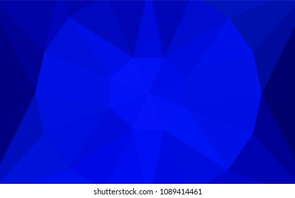Dark BLUE vector abstract mosaic background with a diamond. Illustration in halftone style with triangles. Template for cell phone's backgrounds.