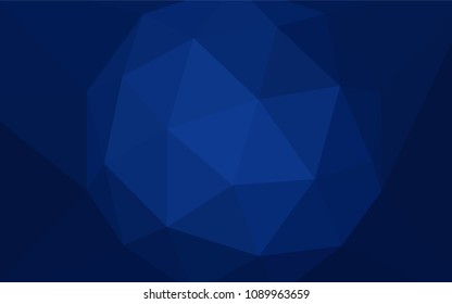 Dark BLUE vector abstract mosaic pattern. A completely new color illustration in a polygonal style. Template for cell phone's backgrounds.