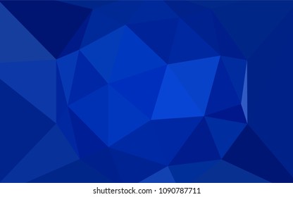 Dark BLUE vector abstract mosaic backdrop. Triangular geometric sample with gradient.  A completely new design for your leaflet.