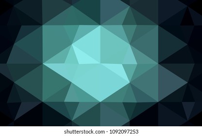 Dark BLUE vector abstract mosaic backdrop. Glitter abstract illustration with an elegant triangles. A completely new template for your banner.