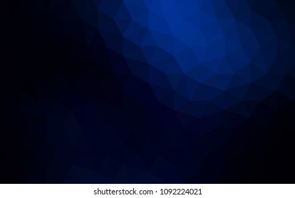 Dark BLUE vector abstract mosaic pattern. Geometric illustration in Origami style with gradient.  Best triangular design for your business.
