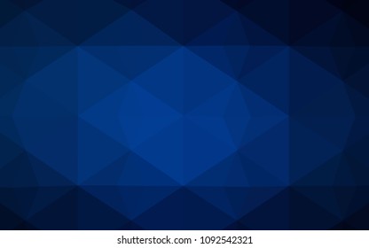 Dark BLUE vector abstract mosaic background. Colorful illustration in polygonal style with gradient. The template for cell phone's backgrounds.