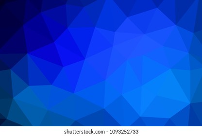 Dark BLUE vector abstract mosaic pattern. Shining colorful illustration with triangles. Pattern for a brand book's backdrop.