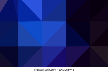 Dark BLUE vector abstract mosaic backdrop. Shining colored illustration in a new style. The polygonal design can be used for your web site.