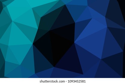 Dark BLUE vector abstract mosaic backdrop. Creative geometric illustration in Origami style with gradient. Completely new template for your banner.