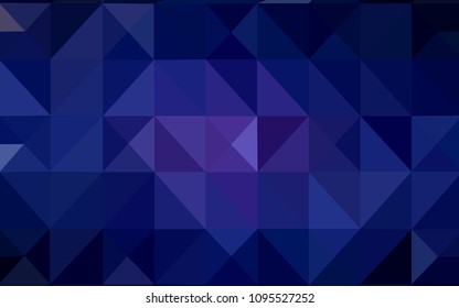 Dark BLUE vector abstract mosaic backdrop. A completely new color illustration in a polygonal style. Polygonal design for your web site.