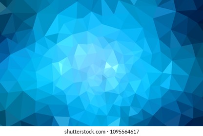 Dark BLUE vector abstract mosaic backdrop. Creative geometric illustration in Origami style with gradient. Pattern for a brand book's backdrop.