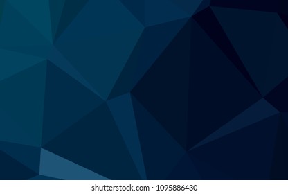 Dark BLUE vector abstract mosaic pattern. Colorful abstract illustration with gradient. The polygonal design can be used for your web site.