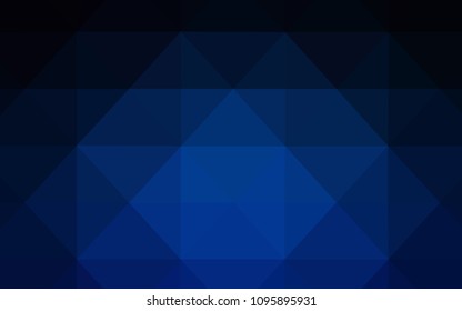 Dark BLUE vector abstract mosaic backdrop. Glitter abstract illustration with an elegant triangles. The template for cell phone's backgrounds.