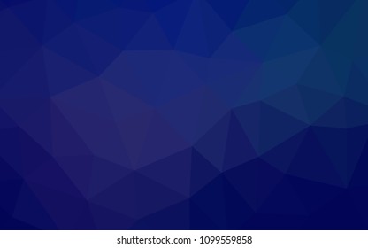 Dark BLUE vector abstract mosaic background. Colorful illustration in polygonal style with gradient. Brand new design for your business.