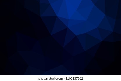Dark BLUE vector abstract mosaic background. Shining polygonal illustration, which consist of triangles. Pattern for a brand book's backdrop.
