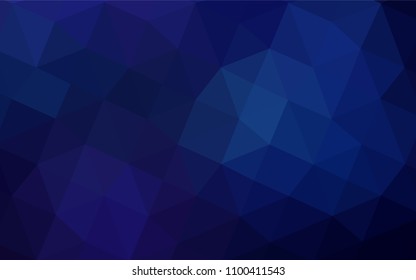 Dark BLUE vector abstract mosaic pattern. Glitter abstract illustration with an elegant design. Triangular pattern for your business design.