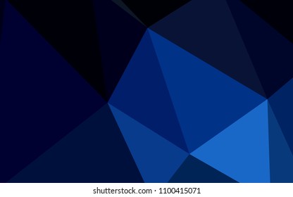 Dark BLUE vector abstract mosaic pattern. Shining polygonal illustration, which consist of triangles. Textured pattern for your backgrounds.
