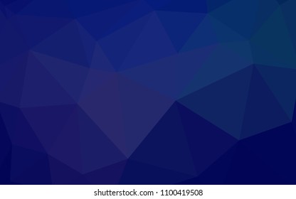 Dark BLUE vector abstract mosaic backdrop. Creative illustration in halftone style with triangles. Triangular pattern for your design.