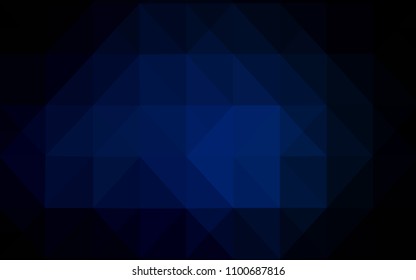 Dark BLUE vector abstract mosaic backdrop. Glitter abstract illustration with an elegant triangles. A completely new design for your leaflet.
