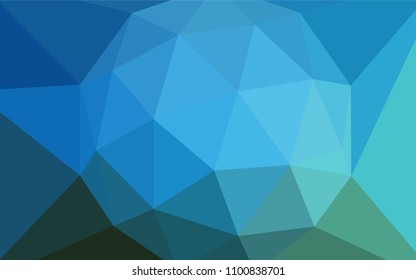 Dark BLUE vector abstract mosaic backdrop. Elegant bright polygonal illustration with gradient. Polygonal design for your web site.