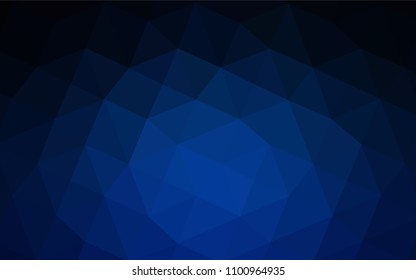 Dark BLUE vector abstract mosaic pattern. Polygonal abstract illustration with gradient. The template for cell phone's backgrounds.