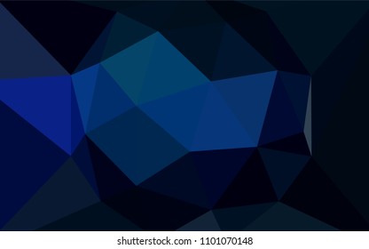 Dark BLUE vector abstract mosaic pattern. Shining polygonal illustration, which consist of triangles. Brand new design for your business.