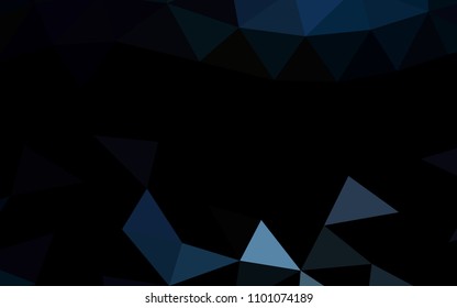 Dark BLUE vector abstract mosaic abstract mosaic. Geometric illustration in Origami style with gradient.  Brand new design for your business.