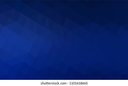 Dark BLUE vector abstract mosaic background. Triangular geometric sample with gradient.  Triangular pattern for your design.