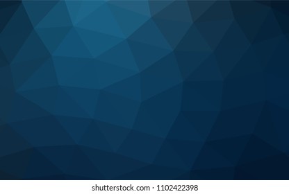 Dark BLUE vector abstract mosaic background. Triangular geometric sample with gradient.  Brand new style for your business design.