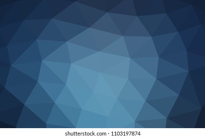 Dark BLUE vector abstract mosaic abstract mosaic. Glitter abstract illustration with an elegant design. Triangular pattern for your business design.