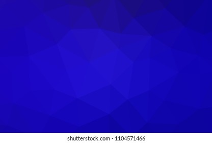 Dark BLUE vector abstract mosaic pattern. A completely new color illustration in a polygonal style. Brand new design for your business.
