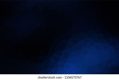 Dark BLUE vector abstract mosaic background. Glitter abstract illustration with an elegant triangles. Completely new template for your banner.