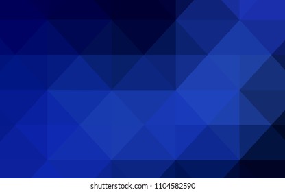 Dark BLUE vector abstract mosaic backdrop. Creative illustration in halftone style with triangles. A completely new design for your leaflet.