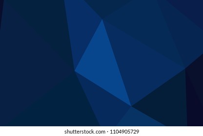 Dark BLUE vector abstract mosaic pattern. A completely new color illustration in a polygonal style. Brand new style for your business design.