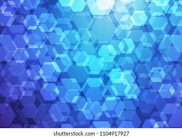 Dark BLUE vector abstract mosaic background. Glitter abstract illustration with an elegant design. The completely new template can be used for your brand book.