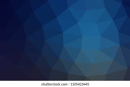 Dark BLUE vector abstract mosaic abstract mosaic. Creative geometric illustration in Origami style with gradient. The polygonal design can be used for your web site.