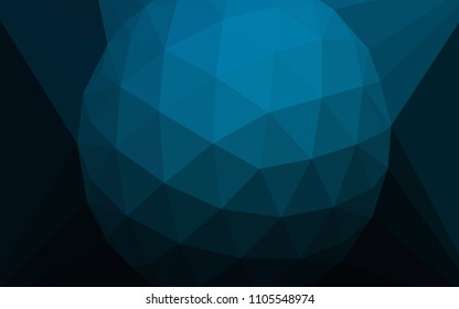 Dark BLUE vector abstract mosaic backdrop with a diamond. Polygonal abstract illustration with gradient. Brand new style for your business design.