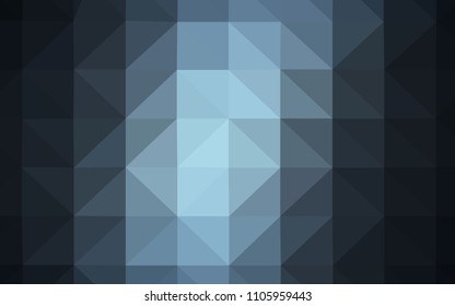 Dark BLUE vector abstract mosaic pattern. Shining colorful illustration with triangles. Triangular pattern for your design.