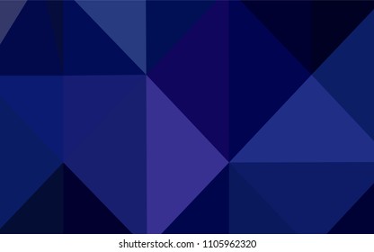 Dark BLUE vector abstract mosaic background. Creative geometric illustration in Origami style with gradient. That pattern can be used as a part of a brand book.
