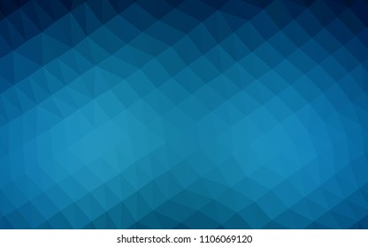Dark BLUE vector abstract mosaic background. Colorful abstract illustration with gradient. Brand new design for your business.