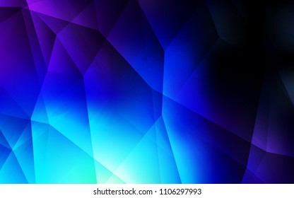 Dark BLUE vector abstract mosaic background. Triangular geometric sample with gradient.  Brand new design for your business.