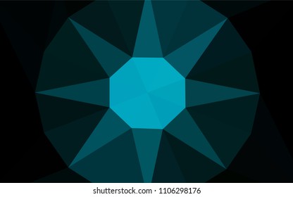 Dark BLUE vector abstract mosaic background with a diamond. Polygonal illustration, which consists of triangles. Brand new style for your business design.