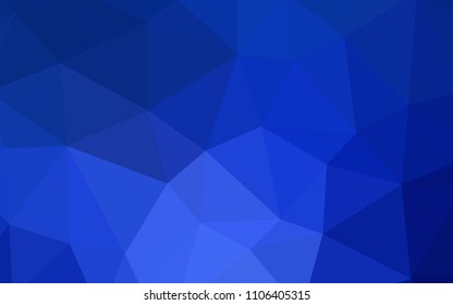 Dark BLUE vector abstract mosaic background. Creative illustration in halftone style with triangles. Completely new template for your banner.